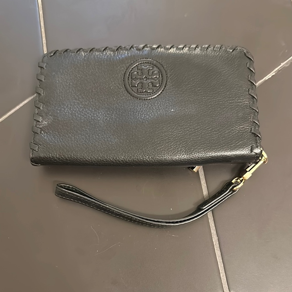 Tory Burch Black Leather Wristlet